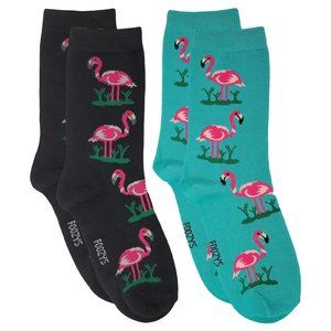 Flamingo Pink Bird American Flamingos Cute Animal 2 Pairs Foozys Women's Socks